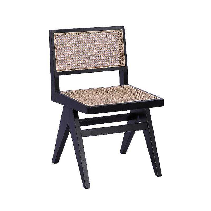 Ghế Gỗ Chân Kéo Mây Đan